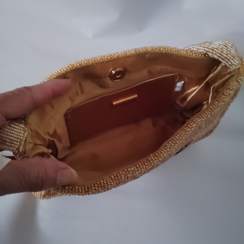 Vanessa Beaded Floral Shoulder Bag - Gold and Multicolor - Picture 5 of 14